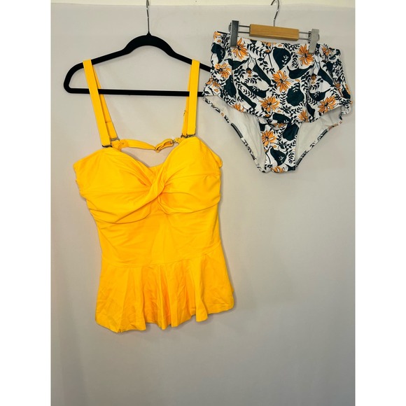 NWT Daci 2 piece plus size with tankini tummy control bottom. Size 20w. - Picture 3 of 5